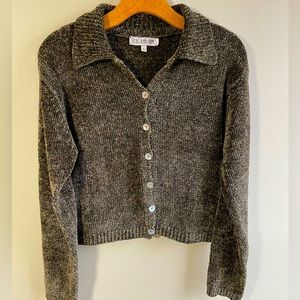 Deborah James Velour Cardigan, Size L